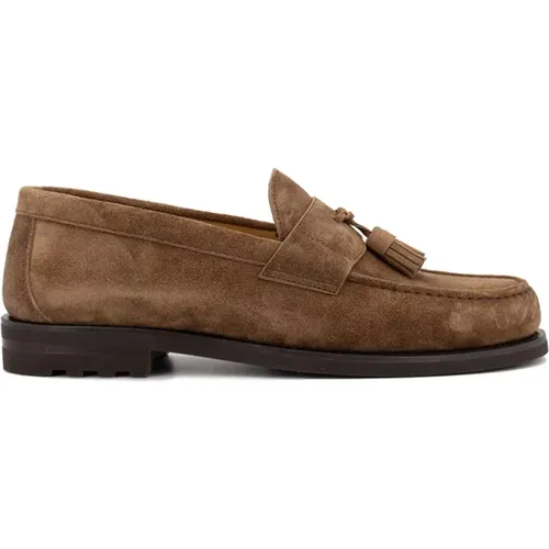 Loafers, male, , Size: 11 US Timeless Suede Moccasins - BRUNELLO CUCINELLI - Modalova