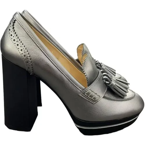 Elevate Your Style with Leather Heels , female, Sizes: 3 UK - Hogan - Modalova