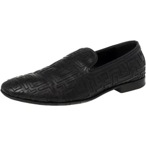 Pre-owned Flats, male, , Size: 9 US Pre-owned Leather flats - Versace Pre-owned - Modalova