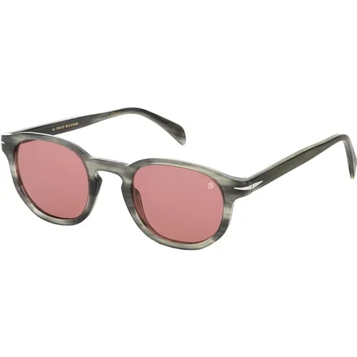 Sunglasses, male, , Size: 49 MM Grey Horn/Pink Sunglasses - Eyewear by David Beckham - Modalova