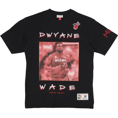 T-Shirts, male, , Size: M Vintage Dwyane Wade Miami Heat Tee - Mitchell & Ness - Modalova