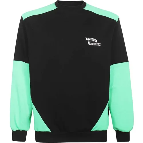 Sweatshirts, male, , Size: S Logo Patch Cotton Sweatshirt - Opening Ceremony - Modalova