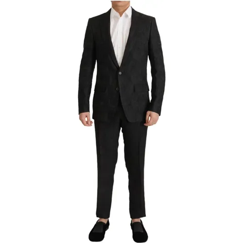 Single Breasted Suits, male, , Size: M Stunning Glitter Two-Piece Suit - Dolce & Gabbana - Modalova