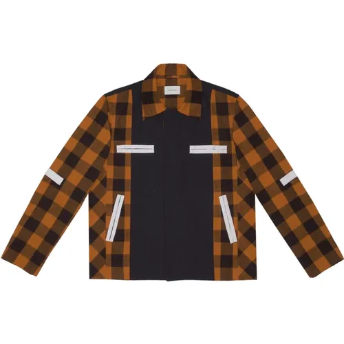 Orange Checkered Jacket with Stripes , male, Sizes: M, L, XL, S - Craig Green - Modalova