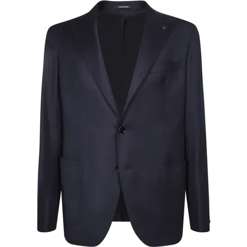 Blazers, male, , Size: 4XL Wool Silk Blazer - Tagliatore - Modalova