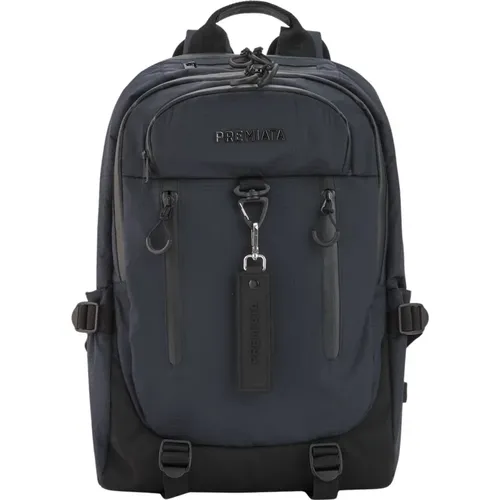 Backpacks, male, , Size: ONE SIZE Navy Mini Logo Backpack - Premiata - Modalova