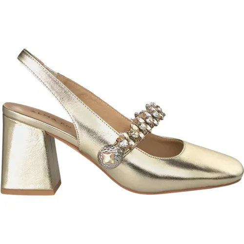 Damen Schuhe mit quadratischem Absatz und Strass-Detail , Damen, Größe: 37 EU - Alma en Pena - Modalova