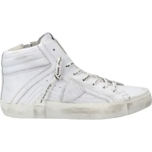 Vintage Pop High Top Sneakers aus weißem Leder , Herren, Größe: 37 EU - Philippe Model - Modalova