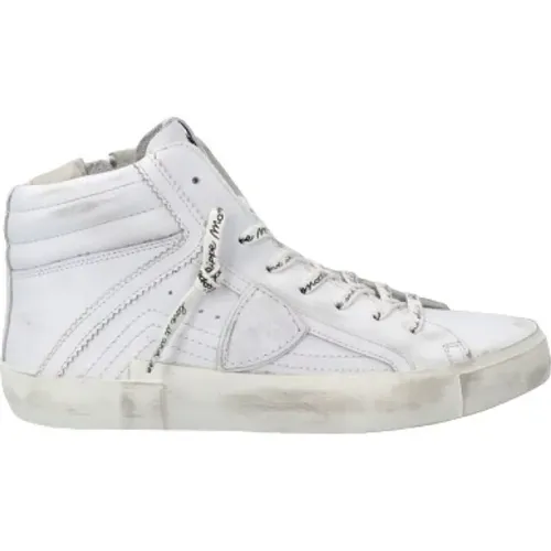 Vintage Pop High Top Sneakers aus weißem Leder - Philippe Model - Modalova