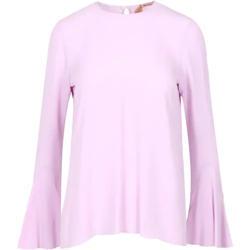 Blouses, female, , Size: 2XL Silk Blend Flared Cuff Shirt - N21 - Modalova