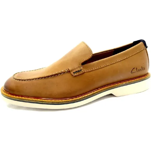 Braune Lederschuhe , Herren, Größe: 41 1/2 EU - Clarks - Modalova