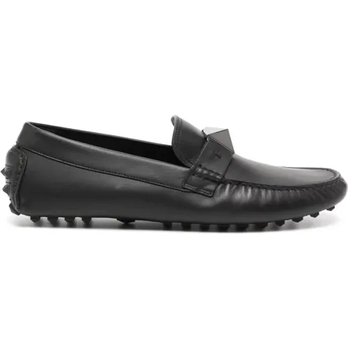 Schwarze Rockstud verzierte flache Schuhe , Herren, Größe: 39 1/2 EU - Valentino Garavani - Modalova