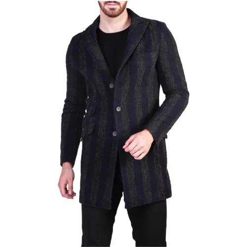 Elegant Italian Wool Mix Coat , male, Sizes: L, M - Made in Italia - Modalova