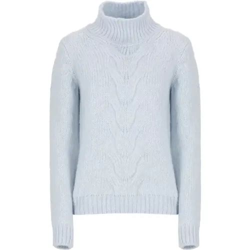 Hellblaue Wollpullover mit hohem Kragen - K-way - Modalova