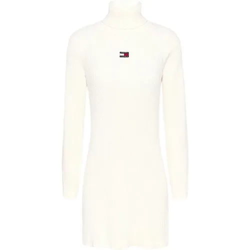 Cremefarbenes Pulloverkleid Raglan Gerippt - Tommy Hilfiger - Modalova