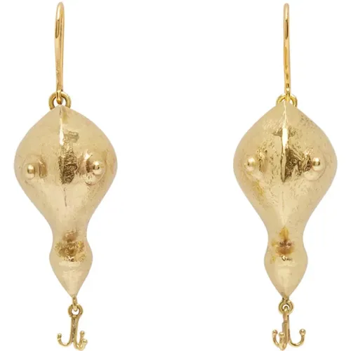 Gold Banana House Lure Earrings , female, Sizes: ONE SIZE - Alemais - Modalova