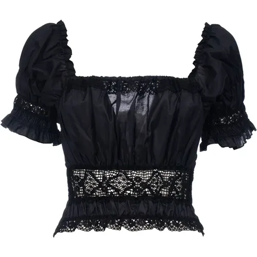 Blouses, female, , Size: L Luminous Lace Top by Ermanno Firenze - Ermanno Scervino - Modalova