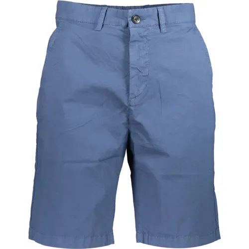 Blaue Bermuda-Shorts Regular Fit Baumwolle , Herren, Größe: W33 - North Sails - Modalova