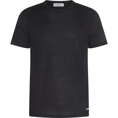 Schwarzes Baumwoll-Logo-T-Shirt , Herren, Größe: XS - Jil Sander - Modalova