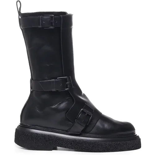 Biker Boots with Metal Buckle , female, Sizes: 3 UK - Max Mara - Modalova