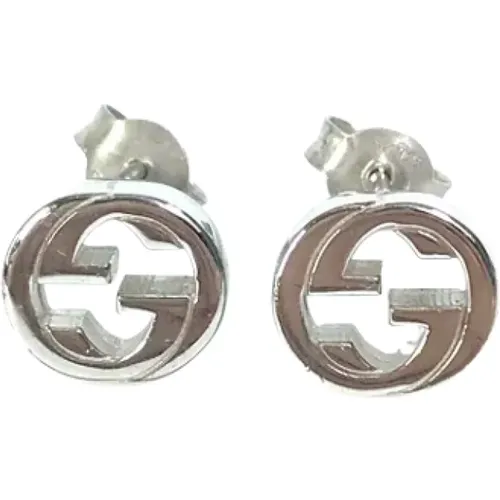 Pre-owned Jewellery, female, , Size: ONE SIZE Pre-owned Silver earrings - Gucci Vintage - Modalova