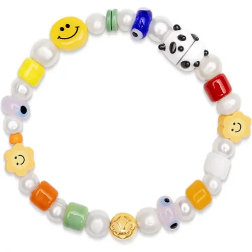 Men& Panda Pearl Bracelet , male, Sizes: 2XL, M, L, S, XL - Nialaya - Modalova