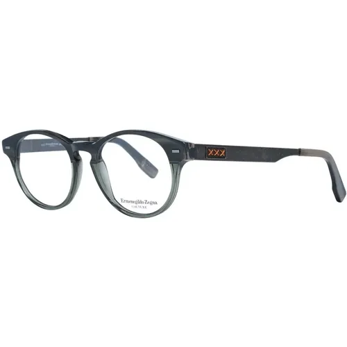 Glasses, male, , Size: ONE SIZE Grey Round Glasses - Zegna - Modalova