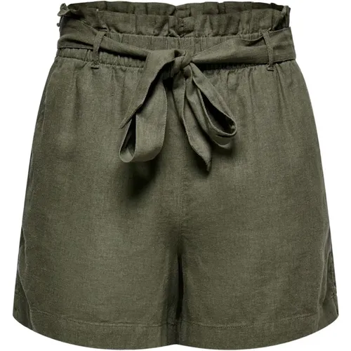 Linen-Blend Womens Shorts , female, Sizes: L - Jacqueline de Yong - Modalova