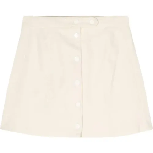 White A-Line Skirt with Press-Stud Fastening , female, Sizes: XS - A.p.c. - Modalova