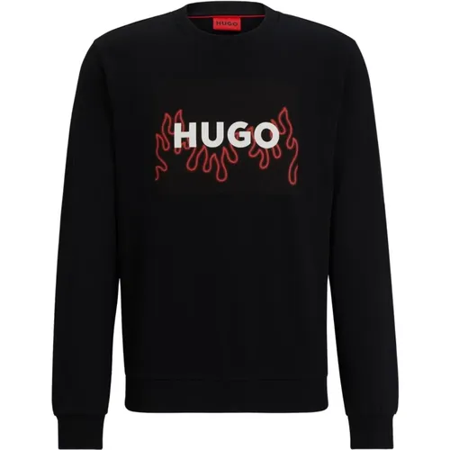 Sweater with Flame Logo , male, Sizes: 2XL, M, XL, S, L - Hugo Boss - Modalova