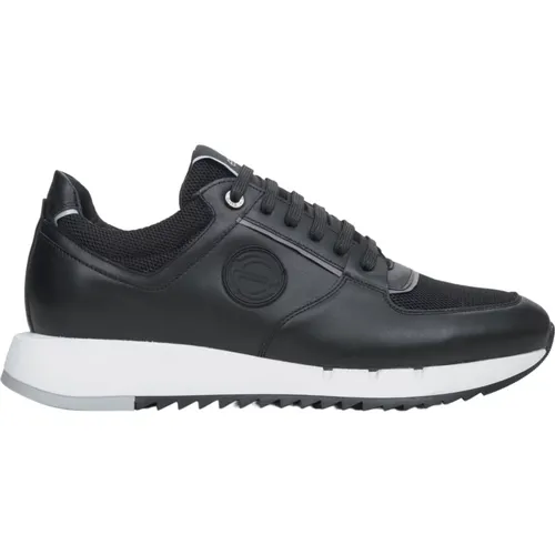 Herren Schwarze Leder-Sneaker mit Elastischer Sohle Er00114547 , Herren, Größe: 41 EU - Estro - Modalova