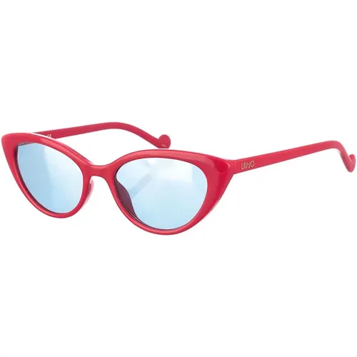 Rosa Cat-Eye Sonnenbrille mit blauen Gläsern , Damen, Größe: ONE Size - Liu Jo - Modalova