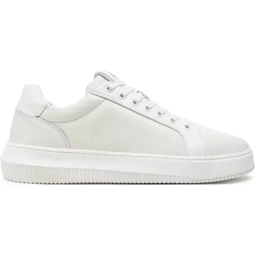 Chunky Ledersneakers - Weiß , Herren, Größe: 43 EU - Calvin Klein - Modalova