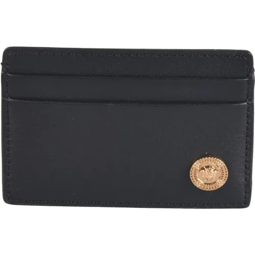 Gold Medusa Plaque Cardholder Wallet , male, Sizes: ONE SIZE - Versace - Modalova