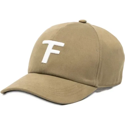 Caps, male, , Size: L Logo Canvas Baseball Cap - Tom Ford - Modalova