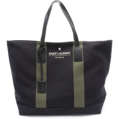 Pre-owned Tote Bags, female, , Size: ONE SIZE Pre-owned Canvas handbags - Saint Laurent Vintage - Modalova