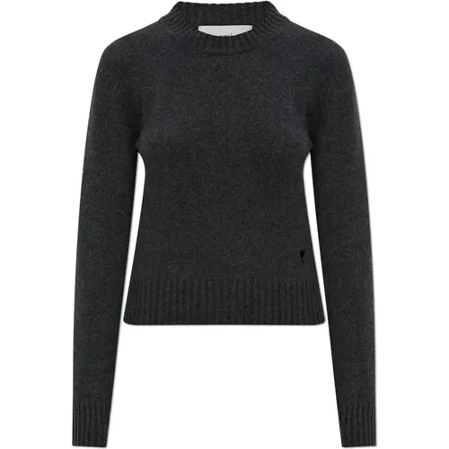 Cashmere Knitwear, female, , Size: L Cashmere sweater with a crew neck - Ami Paris - Modalova