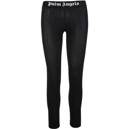 Schwarze Leggings für modebewusste Frauen , Damen, Größe: S - Palm Angels - Modalova