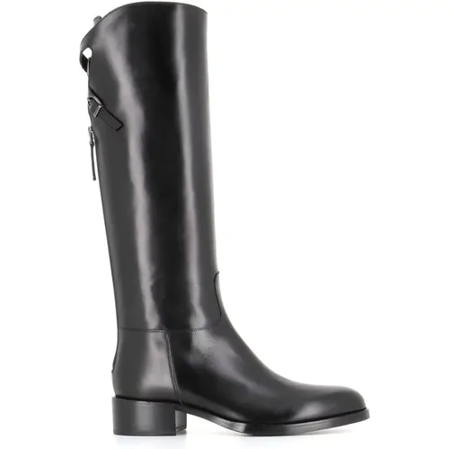 Leather Boots with Zipper , female, Sizes: 4 UK - Sartore - Modalova