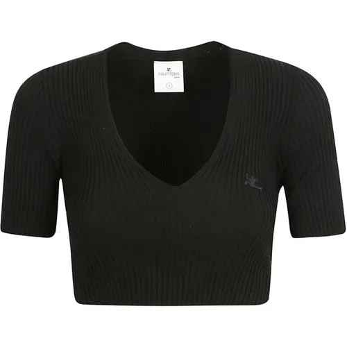 V-neck Strickware , Damen, Größe: M - Courrèges - Modalova