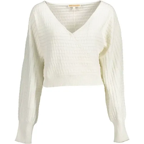 Elegant V-Neck Long Sleeve Shirt , female, Sizes: S, M - Kocca - Modalova