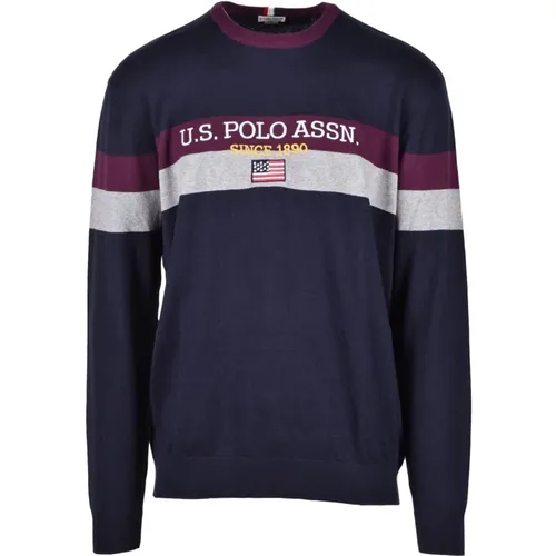 Baumwoll-Kaschmir-Strickpullover , Herren, Größe: 2XL - U.S. Polo Assn. - Modalova