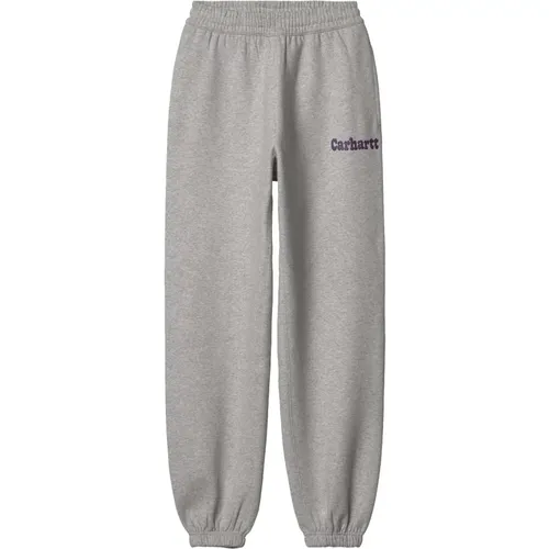 Sweatpants, female, , Size: S Grey Cotton Bubble Sweatpants - Carhartt WIP - Modalova