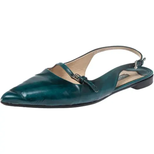 Pre-owned Flats, female, , Size: 7 1/2 US Pre-owned Leather mules - Prada Vintage - Modalova