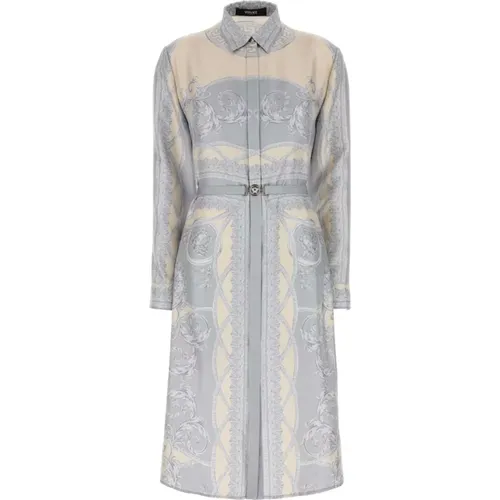 Shirt Dresses, female, , Size: M Silk Shirt Dress - Versace - Modalova