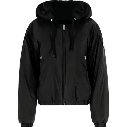 Winter Jackets, female, , Size: S Hooded Zip Jacket Elasticated Logo - Moose Knuckles - Modalova