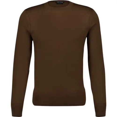 Klassischer Crew-Neck Wollpullover - Tom Ford - Modalova