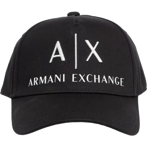 Caps, male, , Size: ONE SIZE Adjustable Plain Logo Cap - Armani Exchange - Modalova