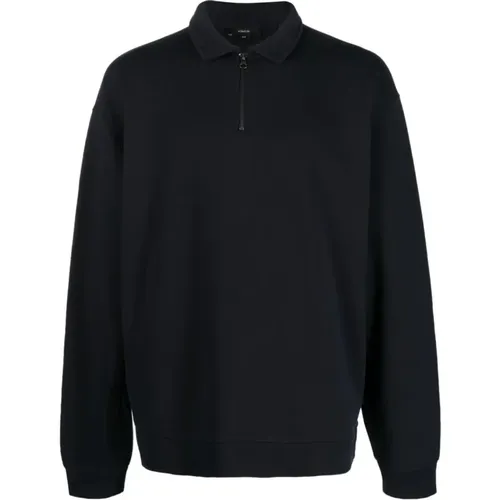 Blaue Casual Quarter-Zip Sweater , Herren, Größe: XL - Vince - Modalova