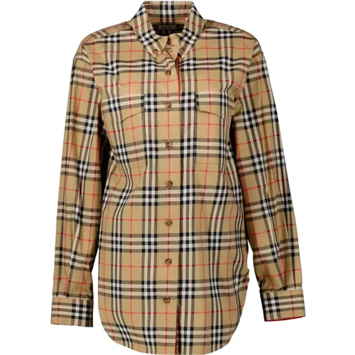 Checkered Classic Shirt Vintage Print , female, Sizes: 4XS, 2XS - Burberry - Modalova